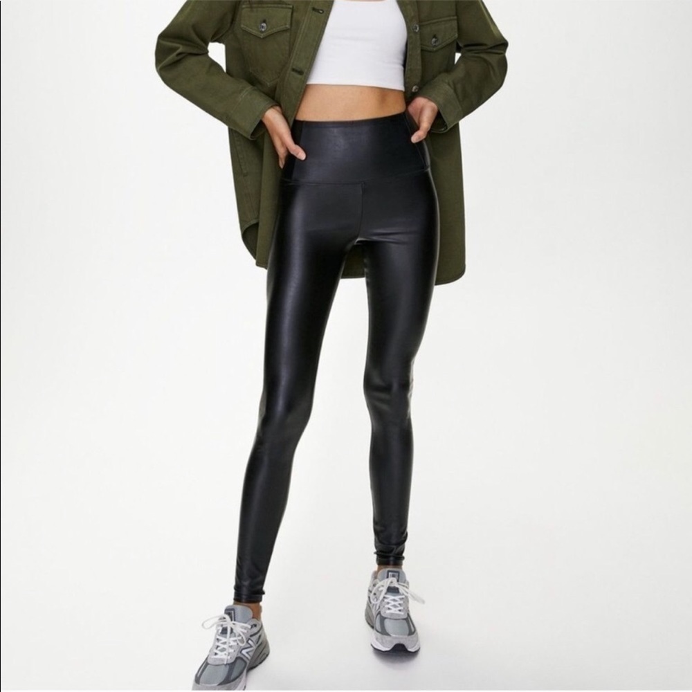 Wilfred Free Daria Faux Leather Leggings Black